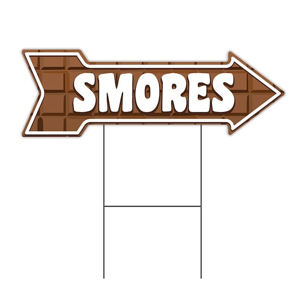 Smores Arrow Yard Sign Funny Home Decor 30in Wide